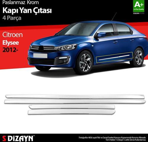 Citroen Elysee Krom Kapı Yan Çıtası 4 Prç 2012 Üzeri