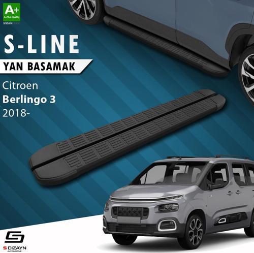 Citroen Berlingo 3 Uzun Şase S-Line Siyah Yan Basamak 213 Cm 2018 Üzeri