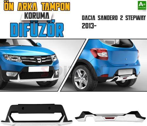 Dacia Sandero 2 Stepway Ön ve Arka Tampon Koruma Difüzör Seti 2013 Üzeri A+ Kalite