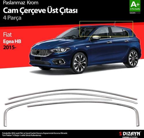 Fiat Egea HB Krom Cam Üst Çıtası 4 Prç. 2015 Üzeri