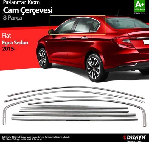 Fiat Egea SD Krom Cam Çerçevesi 8 Prç. 2015 Üzeri A+ Kalite
