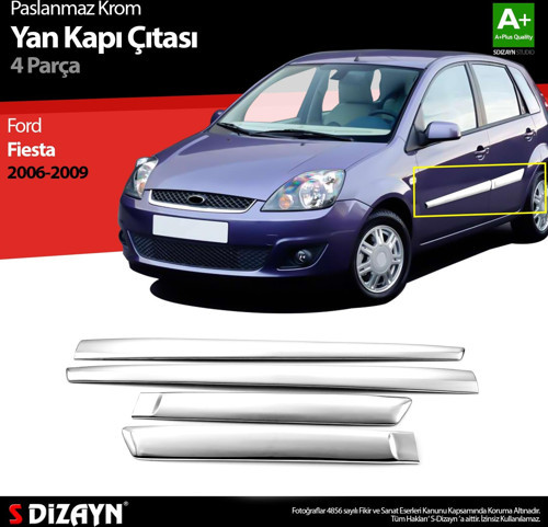 Ford Fiesta Krom Yan Kapı Çıtası 4 Prç 2006-2009