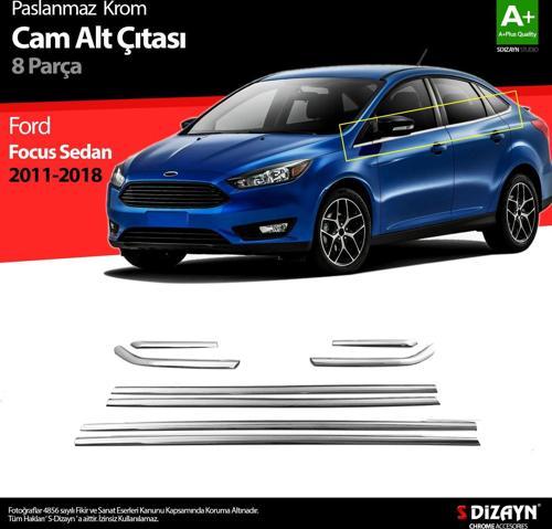 Ford Focus 3 SD Krom Cam Çıtası 8 Prç 2011-2018