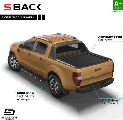 Ford Ranger 3 Wildtrak S-Back Sürgülü Kapak Siyah V1 2016-2022