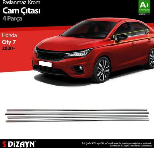 Honda City Krom Cam Çıtası 4 Prç. 2020 Üzeri