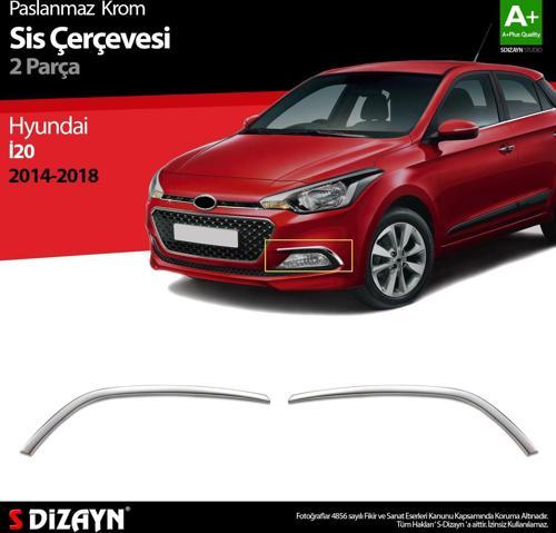 Hyundai i20 Krom Sis Farı Çerçevesi 2 Prç. 2014-2018