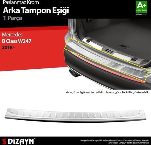 Mercedes B Class W247 Krom Arka Tampon Eşiği 2018 Üzeri