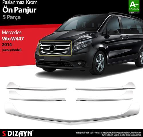 Mercedes Vito W447 Krom Ön Panjur Geniş Model 5 Prç. 2014-2020
