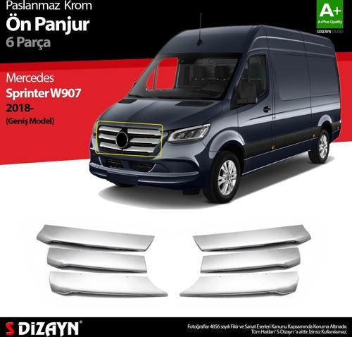 Mercedes Sprinter W907 Krom Ön Panjur Geniş Model 6 Prç 2018 Üzeri