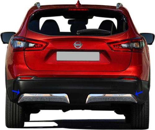 Nissan Qashqai Krom Arka Difüzör 2 Prç. 2017-2021