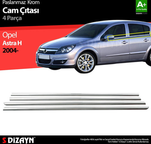 Opel Astra H SD Krom Cam Çıtası 4 Prç 2008 Üzeri