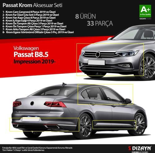 VW Passat B8.5 Impression Krom Aksesuar Seti 33 Parça A+Kalite