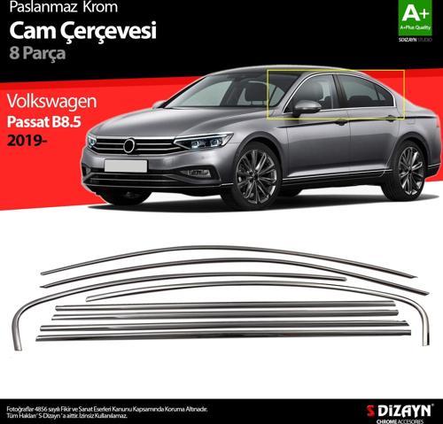 VW Passat B8.5 Krom Cam Çerçeve 8 Parça 2019 ve Üzeri A+ Kalite
