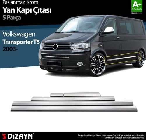 VW T5 Transporter Krom Yan Kapı Çıtası 5 Prç 2003-2010 (K.Ş)