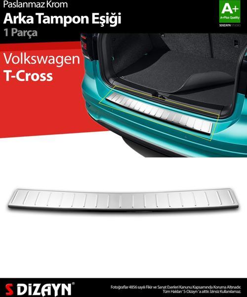 VW T-Cross Krom Arka Tampon Eşiği 2019 Üzeri
