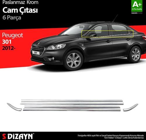 Peugeot 301 Krom Cam Çıtası 6 Prç. 2012 Üzeri