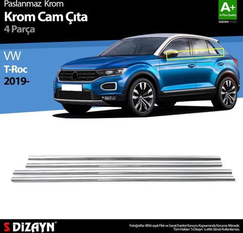 VW T-Roc Krom Cam Çıtası 4 Prç. 2019-2021