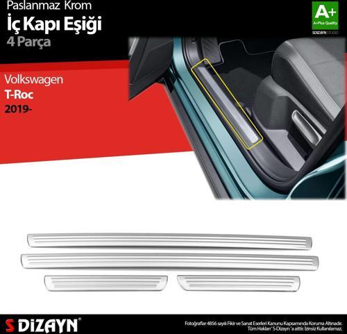 VW T-Roc Krom İç Kapı Eşiği 4 Prç. 2019 Üzeri