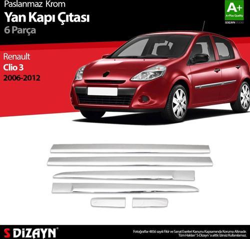Renault Clio 3 HB Krom Yan Kapı Çıtası 6 Prç 2006-2012
