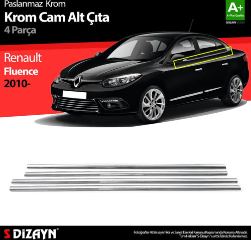 Renault Fluence Krom Cam Çıtası 4 Prç 2010 Üzeri