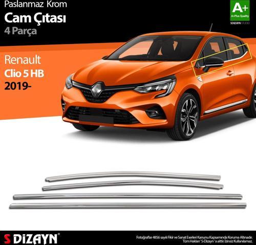 Renault Clio 5 Krom Cam Çıtası 4 Prç 2019 ve Üzeri