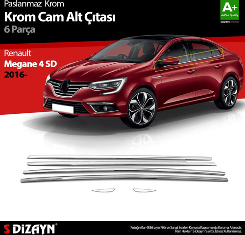 Renault Megane 4 SD Krom Cam Çıtası 6 Prç. 2016 Üzeri