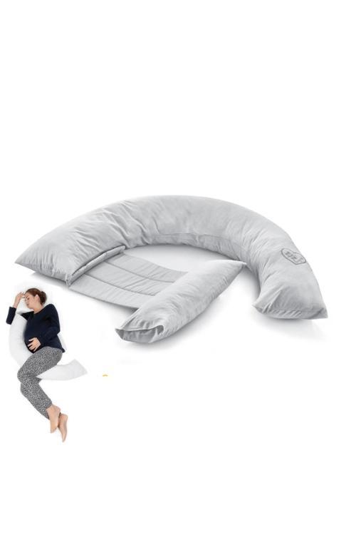 Sırt Destekli Hamile ve Emzirme Yastığı Gri