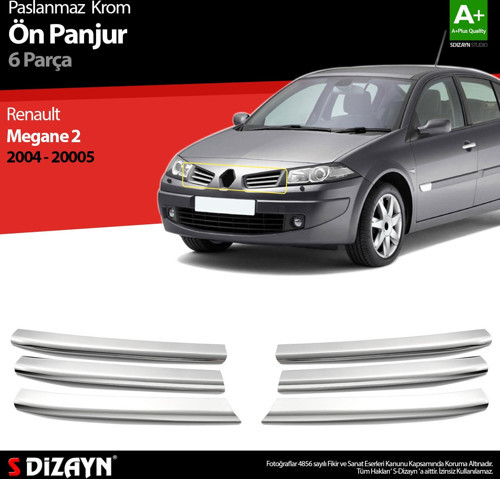 Renault Megane 2 Krom Ön Panjur 6 Prç 2004-2005