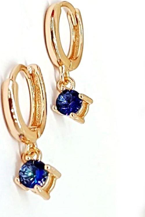 Blue Mistik Topaz Taşlı Gümüş Rose Küpe