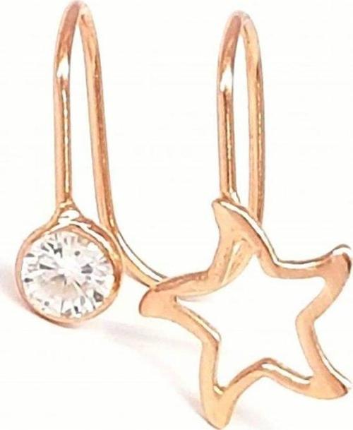 Deniz Yıldızı Figürlü Gümüş Rose Kıkırdak Küpesi