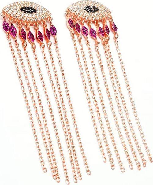 Italyan Tasarimi Göz Figurlu.Modern 925 Ayar Gümüş Lüks Kupe