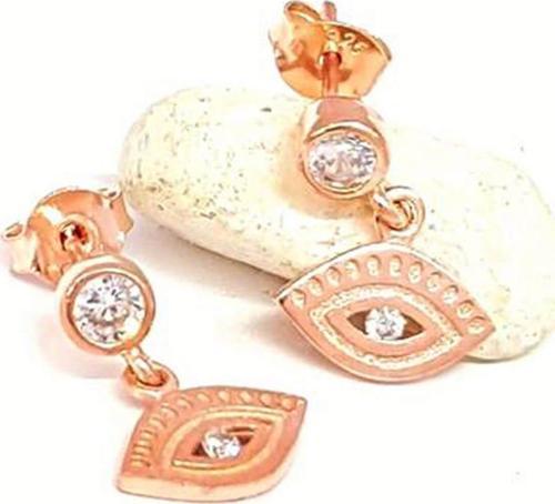 Göz Figürlü Gümüş Minimal Bayan Küpe