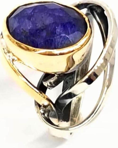 Lapis Taşlı El Yapısı Tasarım Gümüş Yüzük