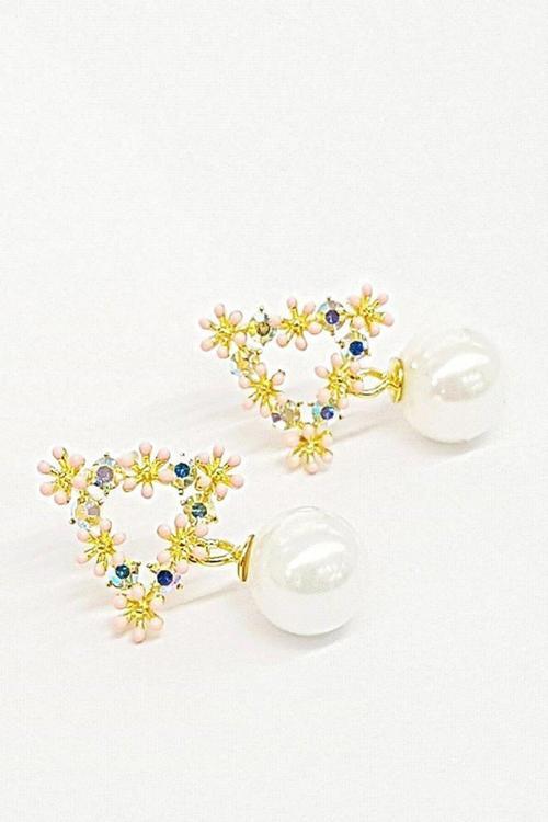 Swarovski Taşlı İncili Gümüş Küpe