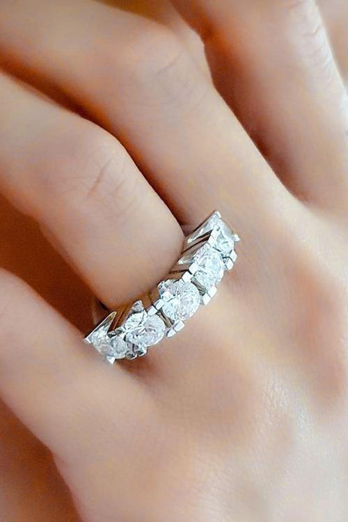 Swarovski Taşlı Gümüş Beş Taş Yüzük