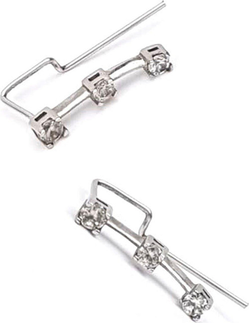 Zirkon Taşlı Gümüş Tek Earcuff Küpe