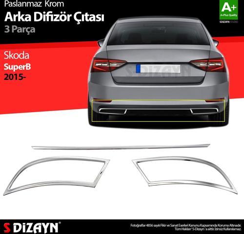 Skoda Superb Krom Egzoz Çıkışı 3 Parça Set 2015-2019