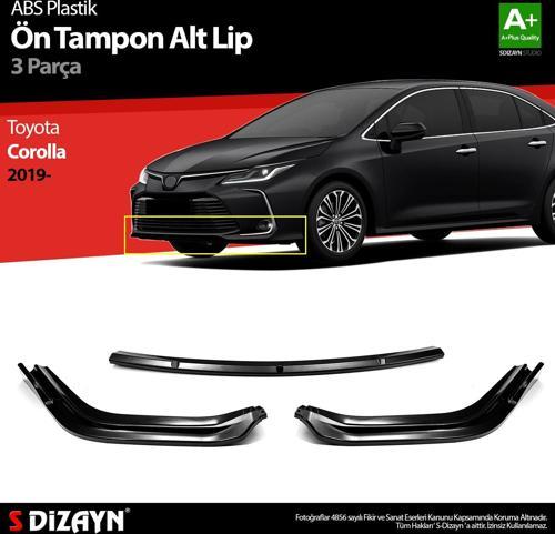 Toyota Corolla ABS Plastik Ön Tampon Alt Lip 3 Prç. 2019 Üzeri A+Kalite