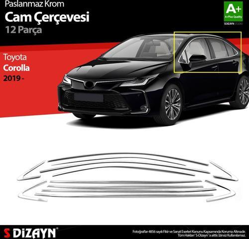 Toyota Corolla Krom Cam Çerçevesi 12 Prç. 2019 Üzeri