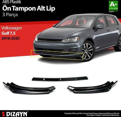 VW Golf 7,5 ABS Plastik Ön Tampon Alt Lip 3 Prç. 2018-2020 A+Kalite