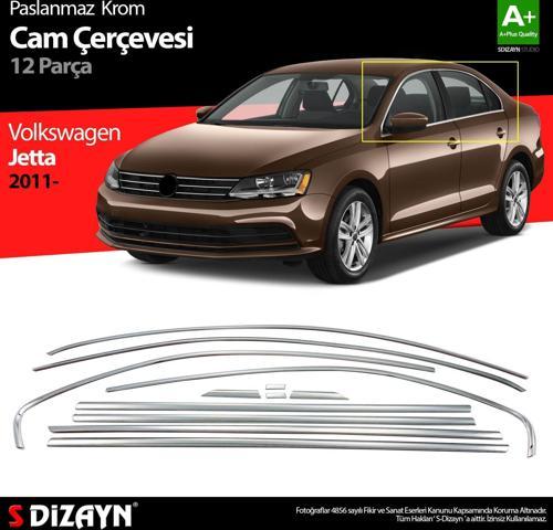 VW Jetta Krom Cam Çerçeve Seti 12 Prç. 2011 Üzeri A+ Kalite