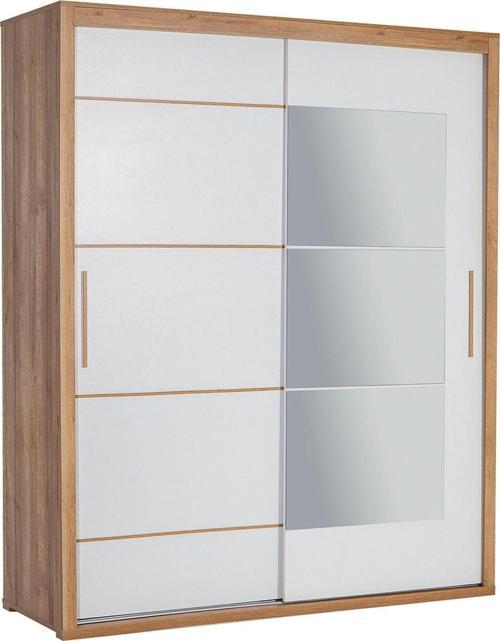 Tuana 180 Cm Sürgülü Gardırop - Ceviz&Beyaz