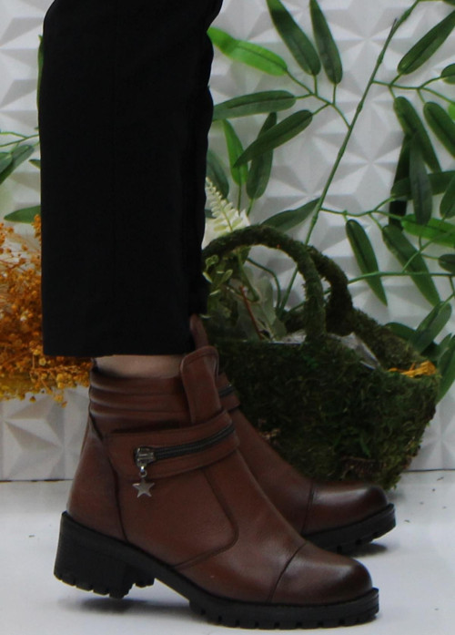 42836 Taba Hakiki Deri İçi Kürklü Kaymaz Taban Kadın Bot