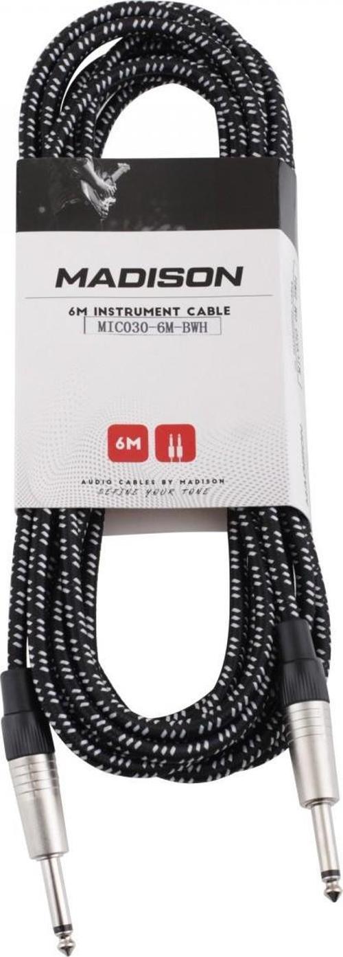 MIC030-6M-BWH Gitar Kablosu 6 Metre Örgülü Kumaş