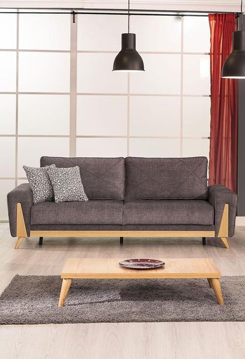 Alize Üçlü Kanepe Yataklı/Sandıklı - Gri