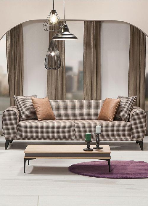 Milano Üçlü Kanepe Ekose