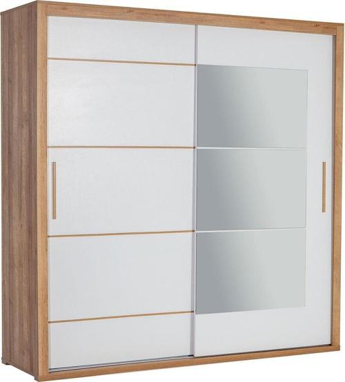 Tuana 210 Cm Sürgülü Gardırop - Ceviz&Beyaz