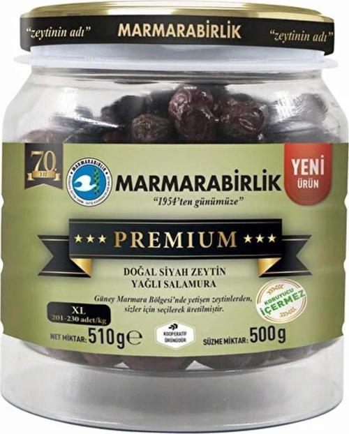 Premium XL Siyah Zeytin 500 gr Cam Pet