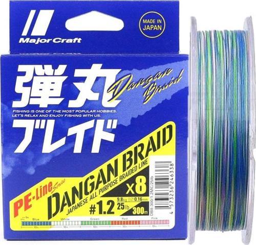 Dangan Braid 8X İp Misina PE 1.2 0.16mm 25lb/9.8kg 300mt Multi