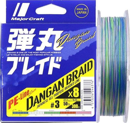 Dangan Braid 8X İp Misina PE 3.0 0.23mm 50lb/22.2kg 300mt Multi